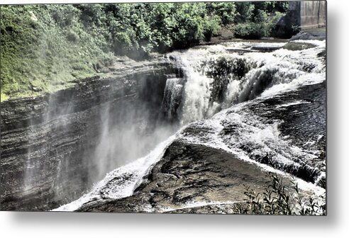 Waterfalls Metal Print featuring the photograph Picture of Waterfalls at Letchworth by Susan Jensen