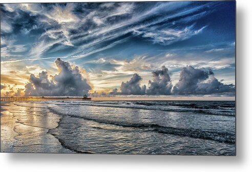 Pier Metal Print featuring the photograph Pier at Sunrise by Ray Silva