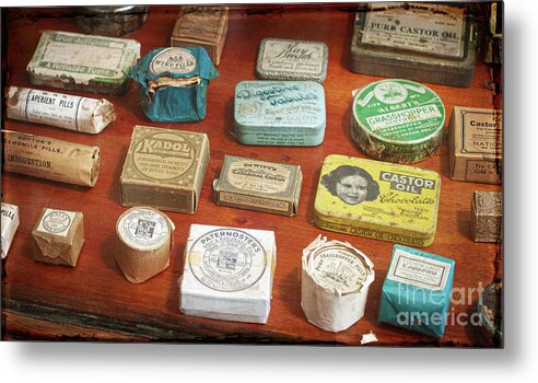 Chemist Metal Print featuring the photograph Pills, powders and ointments by Russell Brown