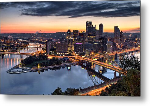 Pittsburgh Metal Print featuring the photograph Pittsburgh October Sunrise by Matt Hammerstein