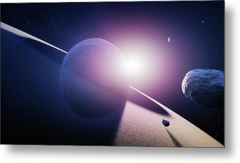 Saturn Metal Print featuring the photograph Planet Saturn Sunrise by Johan Swanepoel