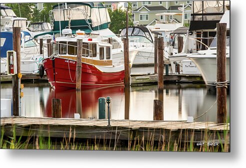 Boat Metal Print featuring the photograph Pretty Red Boat by Walt Baker