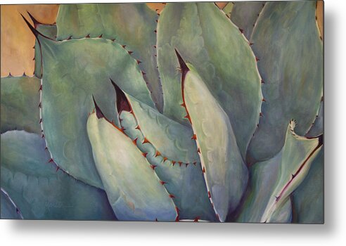 Agave Metal Print featuring the painting Prickly 2 by Athena Mantle