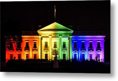 Gay Metal Print featuring the photograph Rainbow White House - Washington DC by Brendan Reals