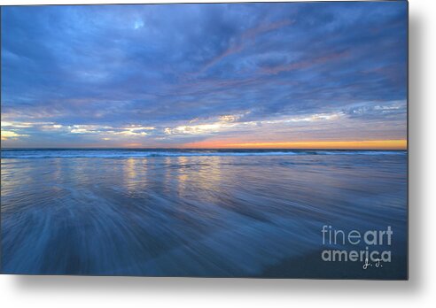 Landscapes Metal Print featuring the photograph Receding Waves Oceanside by John F Tsumas