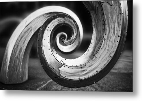 Junk Metal Print featuring the photograph Salmon Waves Black and White by Pelo Blanco Photo