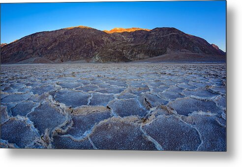 Badwater Metal Print featuring the photograph Shadows Fall Over Badwater by Mark Rogers