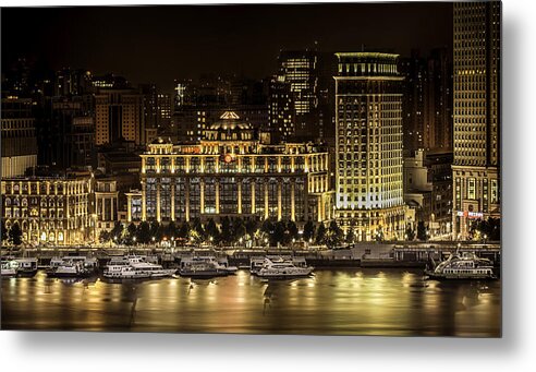 Landscape Metal Print featuring the photograph Shanghai Nights by Chris Cousins