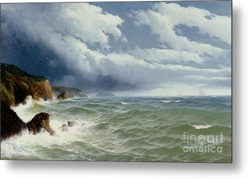 Shipping In Open Seas Metal Print featuring the painting Shipping in Open Seas by David James