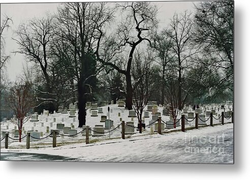 Arlington Metal Print featuring the photograph Snow At Arlington by D Hackett