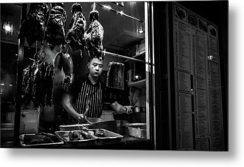 Black Metal Print featuring the photograph Soho - London, England - Black and white street photography by Giuseppe Milo