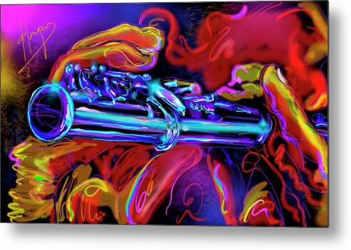 Flute Metal Print featuring the painting Solid Silver by DC Langer