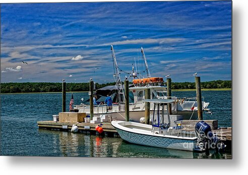 Boat Metal Print featuring the photograph Sorting The Catch by Paul Mashburn