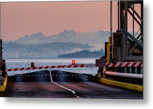 Cascade Mountains Metal Print featuring the photograph Southworth Ferry Terminal - End of State Highway 160 by E Faithe Lester