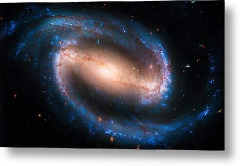 Spiral Galaxy Metal Print featuring the digital art Space Image barred spiral galaxy NGC 1300 by Matthias Hauser