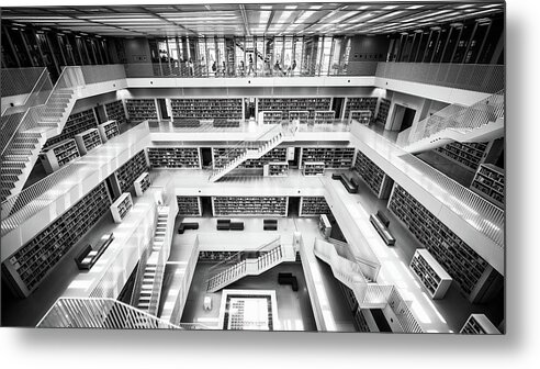 Stadtbibliothek Metal Print featuring the photograph Stadtbibliothek - Stuttgart, Germany - Architecture photography by Giuseppe Milo