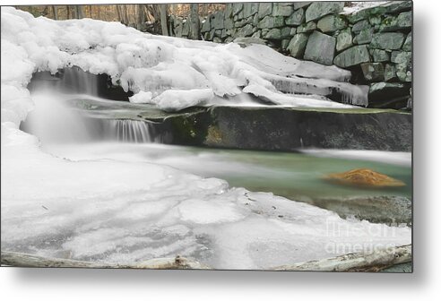 Snowy Metal Print featuring the photograph Stickney Brook Falls by Along The Trail