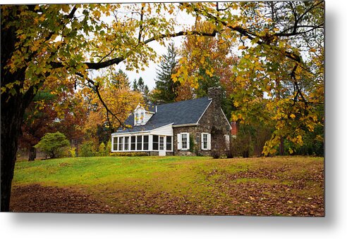 Stone Cottage Metal Print featuring the photograph Stone Cottage in the fall by Kenneth Cole