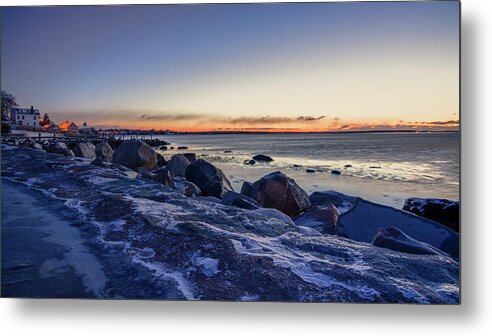 Stonington Metal Print featuring the photograph Stonington Point Blue Hour by Kirkodd Photography Of New England