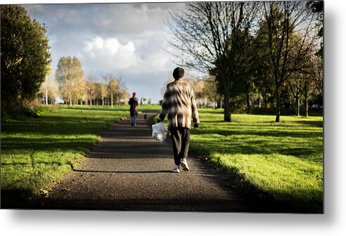 55mm Metal Print featuring the photograph Sunday morning - Dublin, Ireland - Color street photography by Giuseppe Milo