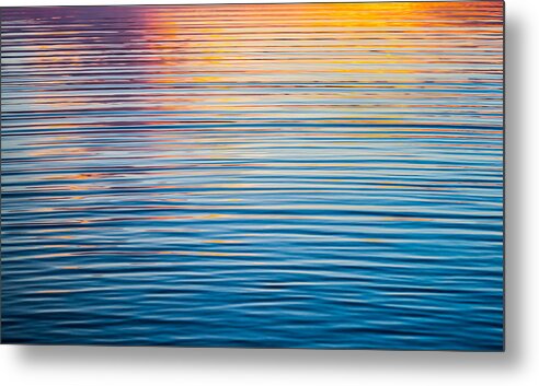 Abstract Metal Print featuring the photograph Sunrise Abstract On Calm Waters by Parker Cunningham