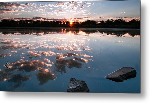 Sky Metal Print featuring the photograph Sunrise at Cattails Chorus Ponds by Monte Stevens