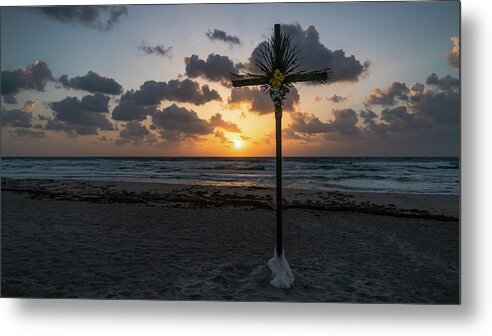 Florida Metal Print featuring the photograph Sunrise Easter Cross Delray Beach Florida by Lawrence S Richardson Jr