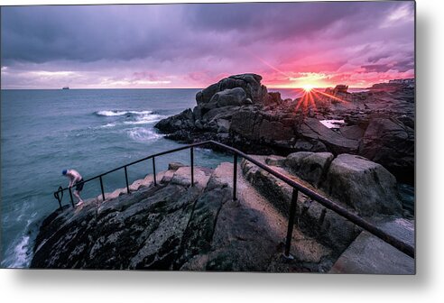 40 Foot Metal Print featuring the photograph Sunrise in 40 foot - Dublin, Ireland - Seascape photography by Giuseppe Milo