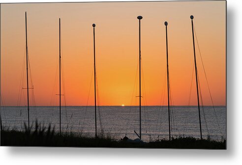 Florida Metal Print featuring the photograph Sunrise Masts Delray Beach Florida by Lawrence S Richardson Jr