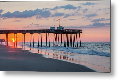 Ocean City New Jersey Metal Print featuring the photograph Sunrise Ocean City Fishing Pier by Photographic Arts And Design Studio