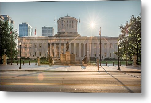 Sunrise Metal Print featuring the photograph Sunrise over the Statehouse by Keith Allen