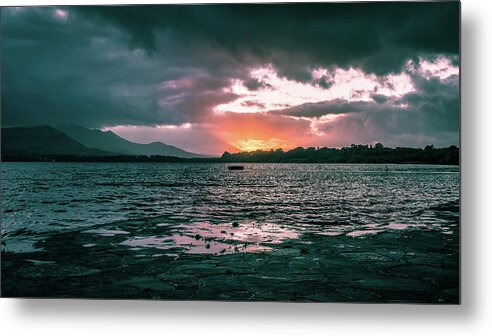 Clouds Metal Print featuring the photograph Sunset in Lough Leane - Killarney, Ireland - Travel photography by Giuseppe Milo