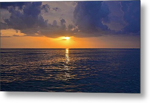 Water Metal Print featuring the photograph Sunset Over the Gulf Of Mexico by Carol Bradley