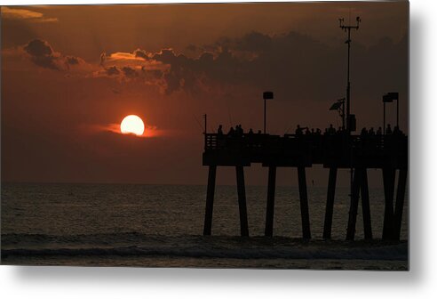Florida Metal Print featuring the photograph Sunset Pier Venice Florida by Lawrence S Richardson Jr