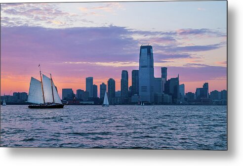 Hudson River Metal Print featuring the photograph Sunset Sail - Hudson River by Frank Mari