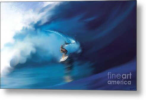 Anthony Fishburne Metal Print featuring the digital art Surfers playground by Anthony Fishburne