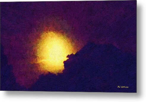 Skyscape Metal Print featuring the painting That September Moon by RC DeWinter