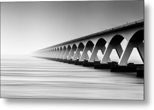 Bridge Metal Print featuring the photograph The Endless Bridge by Wim Denijs
