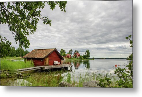 The Old Boat-house Metal Print featuring the photograph The old boat-house by Torbjorn Swenelius