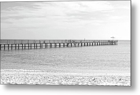 Seascape Metal Print featuring the photograph The Pier by Johanna Hurmerinta