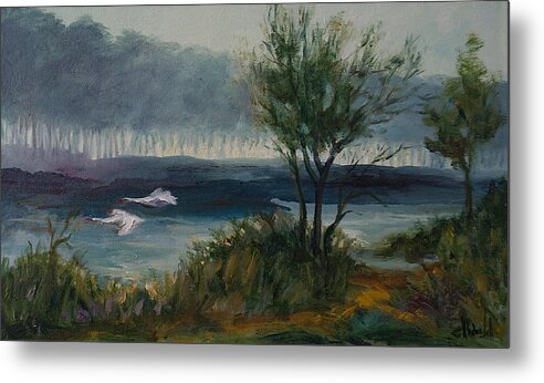 Water Metal Print featuring the painting The river by Rick Nederlof