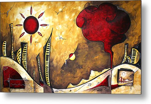 Art Metal Print featuring the painting THE ROAD TO LIFE Original MADART Painting by Megan Aroon