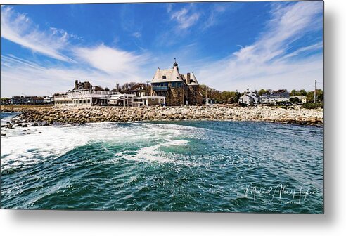 The Towers Metal Print featuring the photograph The Towers of Narragansett by Veterans Aerial Media LLC