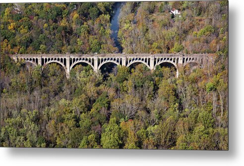 Paulinskill Viaduct Metal Print featuring the photograph The Viaduct by Sara Hudock