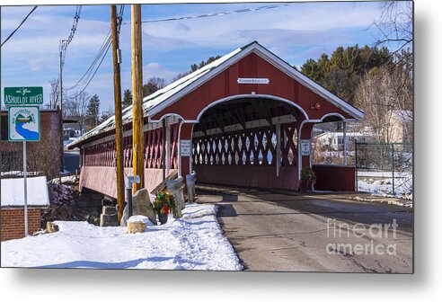 covered Bridge Metal Print featuring the photograph Thompson Covered Bridge. #1 by New England Photography