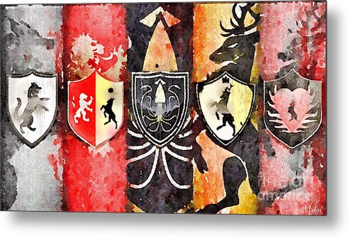 Game Of Thrones Metal Print featuring the painting Thrones by HELGE Art Gallery