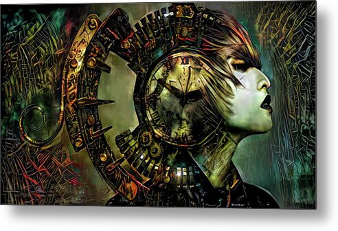 Time Metal Print featuring the mixed media Time by Lilia S