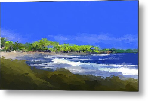 Anthony Fishburne Metal Print featuring the mixed media Tropical island coast by Anthony Fishburne