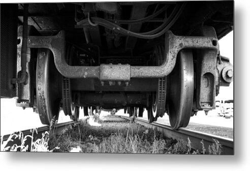 Train Metal Print featuring the photograph Under the train by Stephen Holst