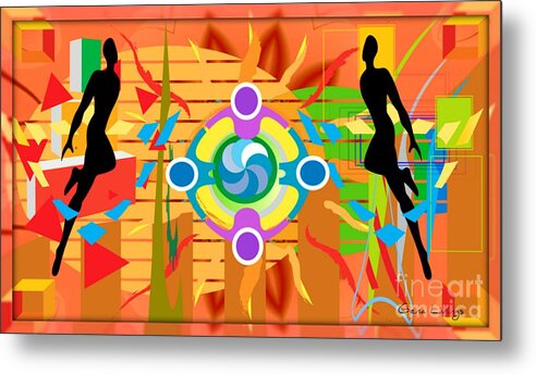 Abstract Metal Print featuring the mixed media Unityblast by Gena Livings